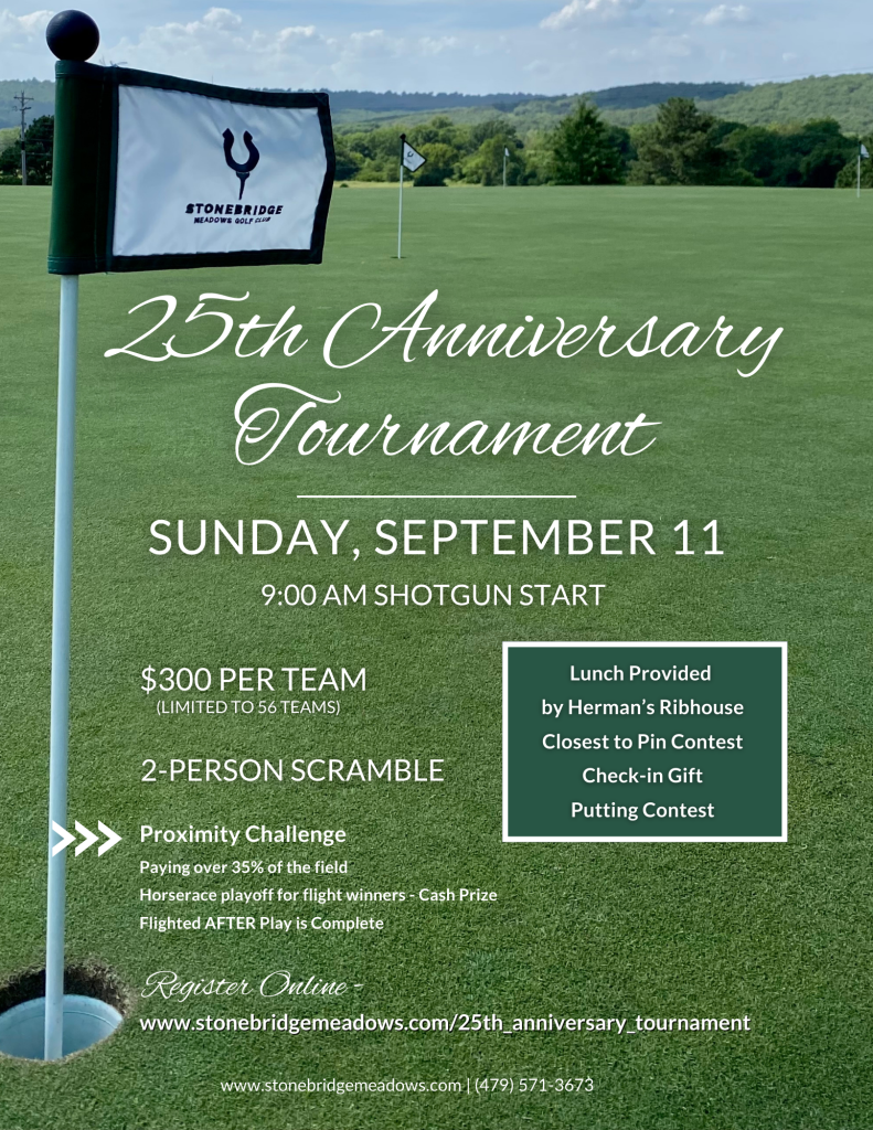 25th Anniversary Tournament is coming! - Stonebridge Meadows Golf Club